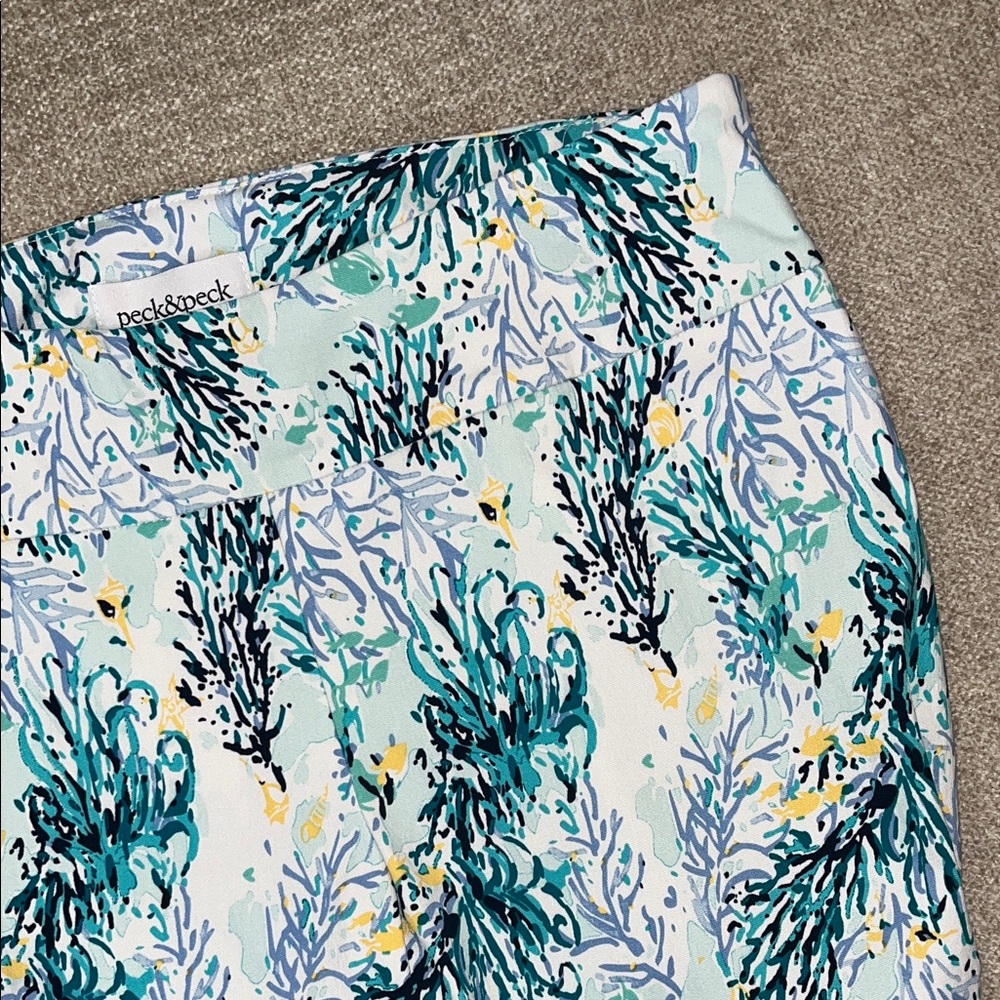 Peck & Peck Blue and Green Seaweed Abstract Pants size 10 - Picture 3 of 10